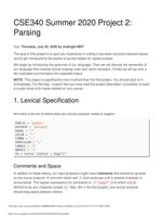 CSE340 Summer 2020 Project 2:Parsing
