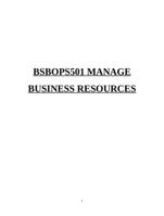 BSBOPS501 MANAGEBUSINESS RESOURCES