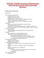 NUR 2063 Essentials of Pathophysiology Final Exam Review Study Guide (Latest 2020)Rasmussen