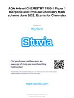 AQA A-level CHEMISTRY 7405-1 Paper 1 Inorganic and Physical Chemistry Marking scheme June 2022, Exams for Chemistry