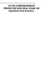 ATI PN COMPREHENSIVE PREDICTOR 2022 REAL EXAM 180 Questions And Answers