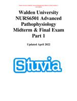 NURS 6501 Advanced Pathophysiology Midterm & Final Exam Part 1 (Latest updated 2023)