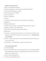 Management Accounting - question paper