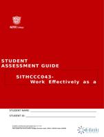 SITHCCC043 Work effectively as a cook Student Assessment tool (V1)