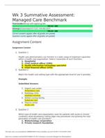 HCS 235 Wk 3 Summative Assessment Managed Care Benchmark - 2023 (All Correct Answers)