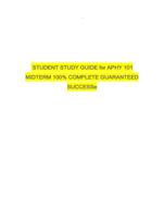 STUDENT STUDY GUIDE for APHY 101 MIDTERM 100% COMPLETE GUARANTEED SUCCESS