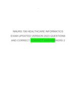 NURS 706 HEALTHCARE INFORMATICS EXAM-UPDATED VERSION 2023 QUESTIONS AND CORRECT ANSWERS