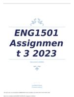 ENG 1501 Assignment 3 (COMPLETE Solution) 2023  - Latest 2023