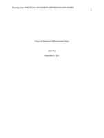 Financial Statement Differentiation Paper