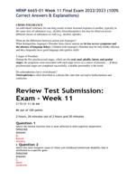 NRNP 6665-01 Week 11 Final Exam 2022/2023 (100%Correct Answers & Explanations)