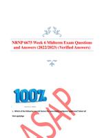 NRNP 6675 Week 6 Midterm Exam Questions and Answers (2022/2023) (Verified Answers)