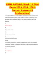 NRNP 6665-01, Week 11 Final Exam 20232024 (100%Correct Answers & Explanations)