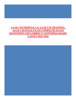 AAAE CM MODULE 1-4, AAAE CM TRAINING, AAAE CM FINAL EXAM COMPLETE EXAM QUESTIONS AND CORRECT ANSWERS | GRADE LATEST 2023-2024