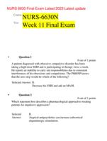 NURS 6630 Final Exam Questions with Answers | Latest 2023