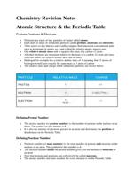 Atomic Structure & the Periodic Table