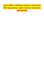 NURS 6501 midterm exam 4 versions 400 questions with correct answers 2022/2023