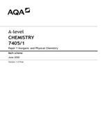 A-level CHEMISTRY 7405/1 Paper 1 Inorganic and Physical Chemistry Mark scheme June 2020