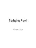 Project Management Presentation - Thanksgiving Dinner