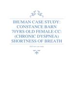 IHUMAN CASE STUDY: CONSTANCE BARN 70YRS OLD FEMALE CC: (CHRONIC DYSPNEA) SHORTNESS OF BREATH