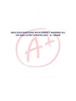 WGU D220 QUESTIONS WITH CORRECT ANSWERS ALL 328 Q&A LATEST UPDATES 2023 . A+ GRADE