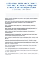 SONICWALL SNSA EXAM LATEST 2023 REAL EXAM V2 100 Q AND CORRECT ANSWERS (VERIFIED ANSWERS)