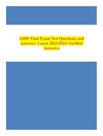 AHIP Final Exam Test Questions and Answers- Latest 2023/2024 (Verified Answers)