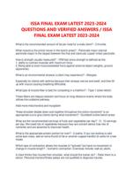 ISSA FINAL EXAM LATEST 2023-2024 QUESTIONS AND VERIFIED ANSWERS / ISSA FINAL EXAM LATEST 2023-2024