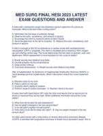 MED SURG FINAL HESI 2023 LATEST EXAM QUESTIONS AND ANSWER