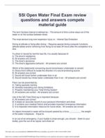 SSI Open Water Final Exam review questions and answers compete material guide