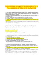 2021-2022 HESI RN EXIT EXAM V3 FULL 160 QUESTIONS AND ANSWERS.