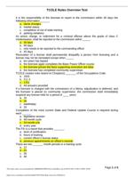 TCOLE Rules Overview TEST Questions and Answers