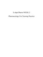 E-dapt Pharm WEEK 2 Pharmacology For Nursing Practice