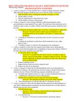 2023 UPDATED PHARMACOLOGY MIDTERM EXAM WITH HIGHLIGHTED ANSWERS