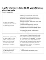 Aquifer Internal Medicine 02: 60-year old female with chest pain Terms in this set (12)