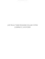 ATI TEAS 7 2023 ENGLISH EXAMS WITH CORRECT ANSWERS