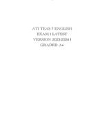 ATI TEAS 7 ENGLISH EXAM | LATEST VERSION 2023/2024 | GRADED A+