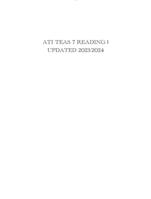 ATI TEAS 7 READING | UPDATED 2023/2024