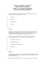 Brunner & Suddarth’s Textbook of Medical Surgical Nursing 14e Chapter 32: Assessment of Hematologic Function and Treatment