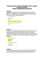 Chamberlain College of Nursing NR 508 Midterm Exam 1 – Question and Answers (Graded A) (CORRECT ANSWERS ARE HIGHLIGHTED)