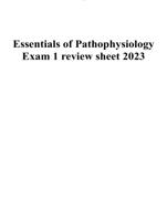 Essentials of Pathophysiology Exam 1 review sheet 2023