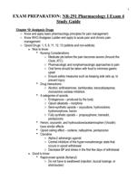 EXAM PREPARATION: NR-291 Pharmacology I Exam 4 Study Guide