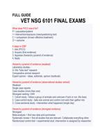 FULL GUIDE VET NSG 6101 FINAL EXAMS