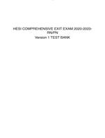 HESI COMPREHENSIVE EXIT EXAM 2020-2023- RN/PN Version 1 TEST BANK?