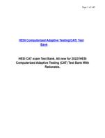 HESI Computerized Adaptive Testing(CAT) Test Bank HESI CAT exam Test Bank. All new for 2022!/HESI CAT