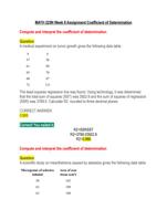 MATH 225N Week 8 Assignment Coefficient of Determination