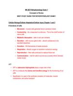 NR 283 Pathophysiology Exam 1 Concepts to Review BEST STUDY GUIDE FOR PATHOPHYSIOLOGY EXAM 1