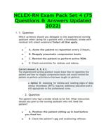 NCLEX-RN Exam Pack Set 4: 75 Questions & Answers (Updated 2022)