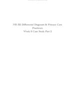 NR 511 Differential Diagnosis & Primary Care Practicum Week 6 Case Study Part 2