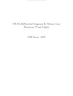 NR 511 Differential Diagnosis & Primary Care Practicum Week 5 Quiz N/B: Score 15/15