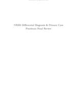 NR511 Differential Diagnosis & Primary Care Practicum Final Review